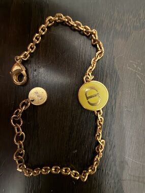 Dior Gold Bracelet with lime green Accent